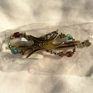 Lilla Rose Kim Flexi Clip Hair Styling Silver Tone Running Horse Small New